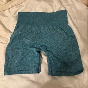 NVGTN Teal scrunch Heather Seamless Sports Bra